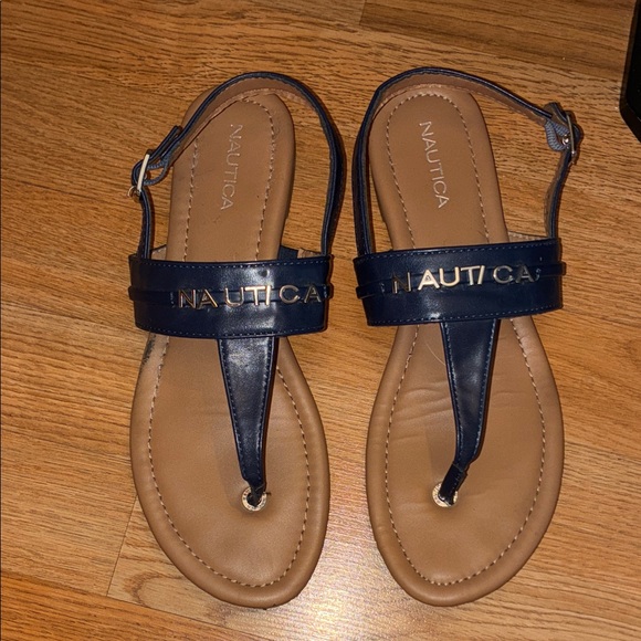 Nautica Women's Blue and Tan Sandals - Picture 1 of 9